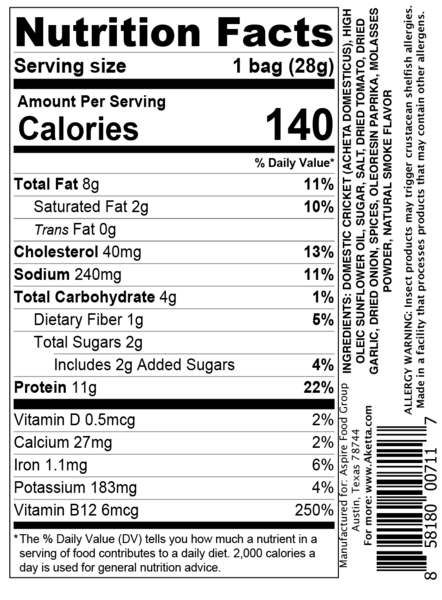 Flavored Whole Roasted Crickets