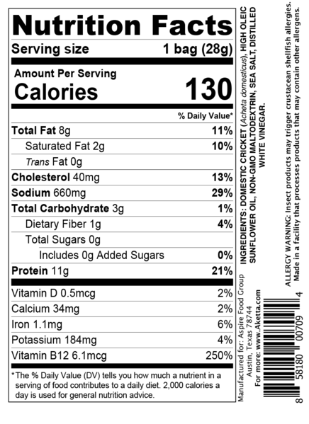 Flavored Whole Roasted Crickets