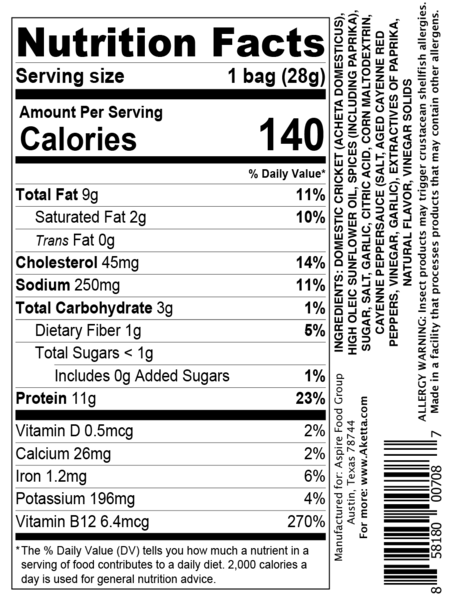 Flavored Whole Roasted Crickets