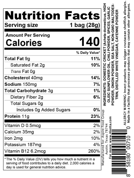 Flavored Whole Roasted Crickets